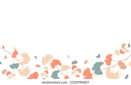 Resumen del vector de fondo de arte. hojas botánicas de arte de papel pintado de estilo minimalista estético. Fondo vectorial para banner, afiche, web y empaque