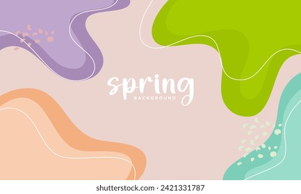 Abstract art background vector. botanical leaves spring background, organic shapes Vector background for banners, posters, Web and packaging.