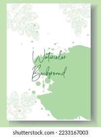 Abstract art background vector. Luxury minimal style wallpaper with golden line art flower and botanical leaves, Organic shapes, Watercolor. Vector background for banner, poster, Web and packaging.