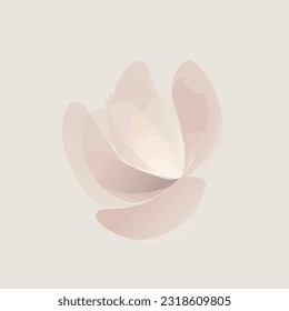 Abstract art background vector. Luxury minimal style simple flower blooming in white brown background