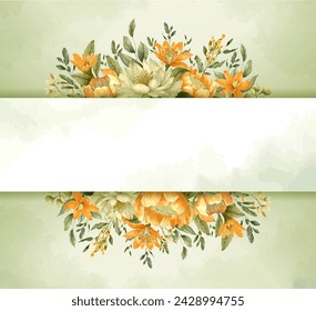 Vector de fondo de arte abstracto. Banner de estilo minimalista de lujo con flores y hojas botánicas, formas orgánicas, acuarela. Vector de fondo.
