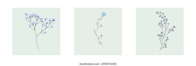 Abstract art background vector. Luxury minimal style wallpaper with line art flower and botanical leaves, Organic shapes, Watercolor. Vector background for banner, poster, and web