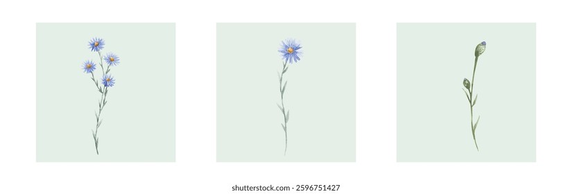 Abstract art background vector. Luxury minimal style wallpaper with line art flower and botanical leaves, Organic shapes, Watercolor. Vector background for banner, poster, and web