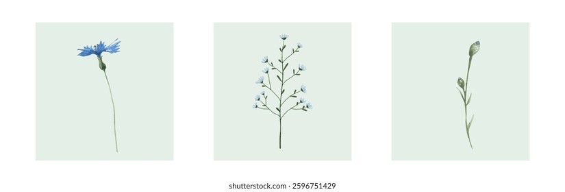 Abstract art background vector. Luxury minimal style wallpaper with line art flower and botanical leaves, Organic shapes, Watercolor. Vector background for banner, poster, and web
