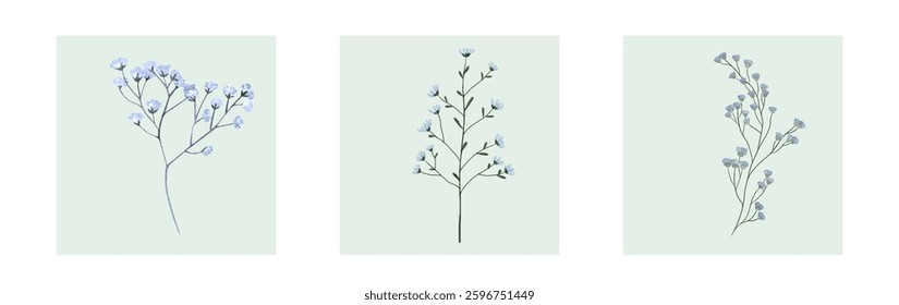 Abstract art background vector. Luxury minimal style wallpaper with line art flower and botanical leaves, Organic shapes, Watercolor. Vector background for banner, poster, and web
