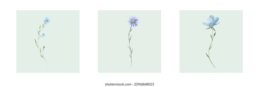 Abstract art background vector. Luxury minimal style wallpaper with line art flower and botanical leaves, Organic shapes, Watercolor. Vector background for banner, poster, and web