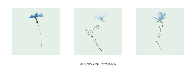 Abstract art background vector. Luxury minimal style wallpaper with line art flower and botanical leaves, Organic shapes, Watercolor. Vector background for banner, poster, and web
