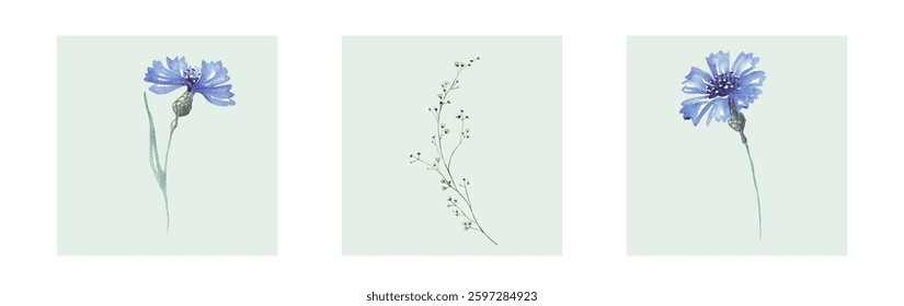 Abstract art background vector. Luxury minimal style wallpaper with line art flower and botanical leaves, Organic shapes, Watercolor. Vector background for banner, poster, and web