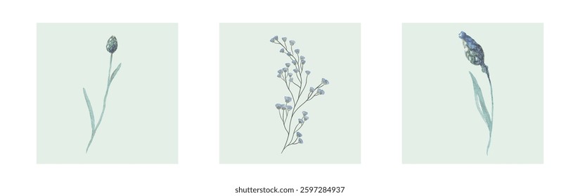 Abstract art background vector. Luxury minimal style wallpaper with line art flower and botanical leaves, Organic shapes, Watercolor. Vector background for banner, poster, and web