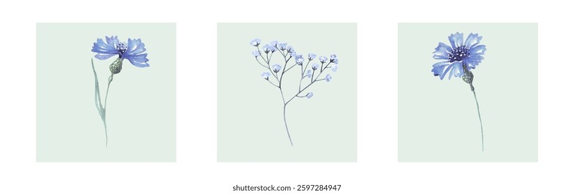 Abstract art background vector. Luxury minimal style wallpaper with line art flower and botanical leaves, Organic shapes, Watercolor. Vector background for banner, poster, and web