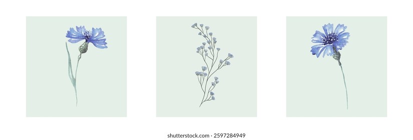 Abstract art background vector. Luxury minimal style wallpaper with line art flower and botanical leaves, Organic shapes, Watercolor. Vector background for banner, poster, and web