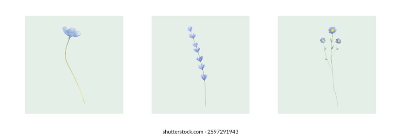 Abstract art background vector. Luxury minimal style wallpaper with line art flower and botanical leaves, Organic shapes, Watercolor. Vector background for banner, poster, and web