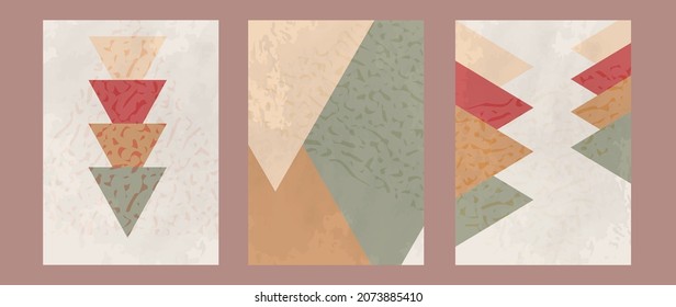 Abstract art background vector. Minimal hand painted line art illustration. Design for wall decoration, wall arts, cover, postcards, brochure. 