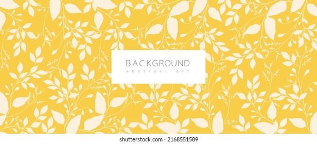 Abstract art background vector. Minimal style wallpaper with line art flower and botanical leaves, Organic shapes, Watercolor. Vector background for banner, poster, Web and packaging.