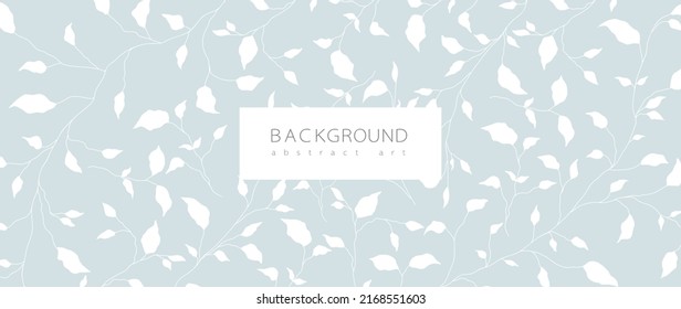 Abstract art background vector. Minimal style wallpaper with line art flower and botanical leaves, Organic shapes, Watercolor. Vector background for banner, poster, Web and packaging.