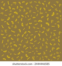 Abstract art background vector. minimal style wallpaper line art flower and botanical leaves, Organic shapes. Vector background for banner, poster, Web and packaging. Leaf, Bird, Flower, Folk, Motif.