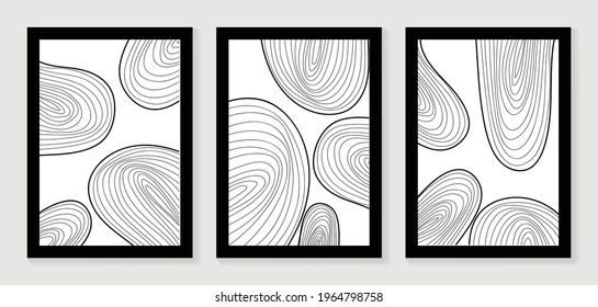 Resumen del vector de fondo de arte. Dibujo minimalista moderno de contorno. diseño contemporáneo de líneas de arte abstracto para el arte de la pared, tapicería, decoración casera, cubierta, pintura imprimible. 