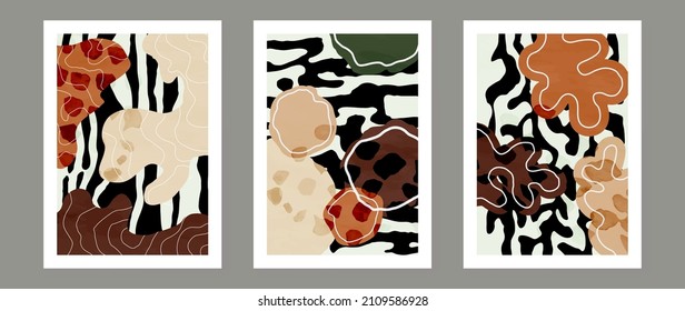 Abstract art background vector. Minimalist hand painted illustrations for wall decoration, home decoration, wall art, canvas prints, postcard or brochure cover design.