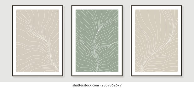 Abstract art background vector. Minimalist modern contour drawing. contemporary abstract line art design for wall art, wallpaper, home decoration, cover, printable painting.