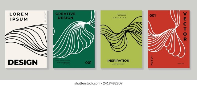 Abstract art background vector. Minimalist modern contour drawing. contemporary abstract line art design for wall art, wallpaper, home decoration, cover, printable painting.