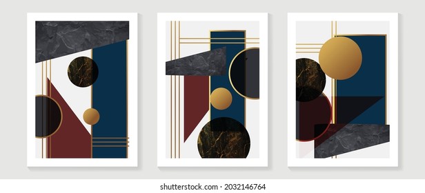 Abstract art background vector. Modern block color art luxury wallpaper. Geometric marbling gold style texture. Cubism s low-poly backgrounds. Good for home deco, wall art, poster, invite and cover.