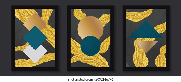 Resumen del vector de fondo de arte. Cubierta de lujo de arte en bloques modernos. Textura geométrica de estilo de oro de mármol. El cubismo es un contexto de baja politiquería. Es bueno para la decoración de casa, el arte de la pared, el afiche, la invitación y la cubierta.