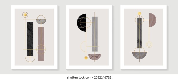 Abstract art background vector. Modern block color art luxury wallpaper. Geometric marbling gold style texture. Cubism s low-poly backgrounds. Good for home deco, wall art, poster, invite and cover.