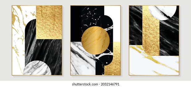Abstract art background vector. Modern block color art luxury wallpaper. Geometric marbling gold style texture. Cubism s low-poly backgrounds. Good for home deco, wall art, poster, invite and cover.