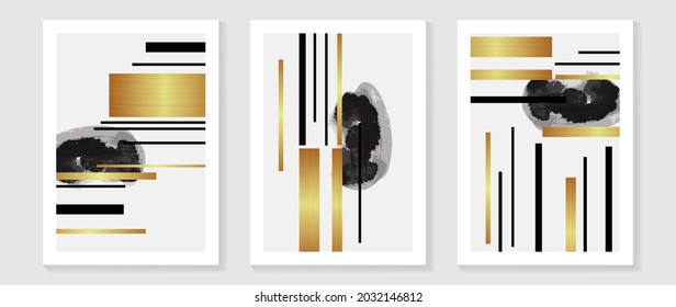 Abstract art background vector. Modern block color art luxury wallpaper. Geometric marbling gold style texture. Cubism s low-poly backgrounds. Good for home deco, wall art, poster, invite and cover.