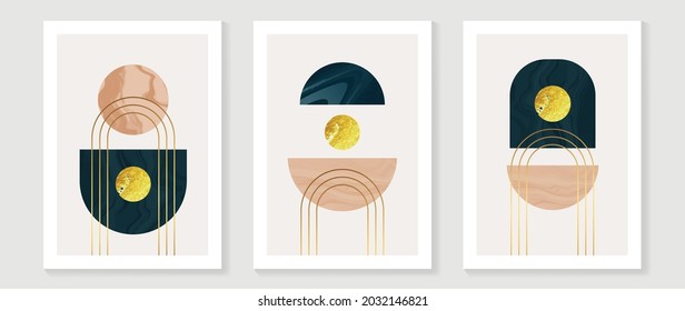 Abstract art background vector. Modern block color art luxury wallpaper. Geometric marbling gold style texture. Cubism s low-poly backgrounds. Good for home deco, wall art, poster, invite and cover.