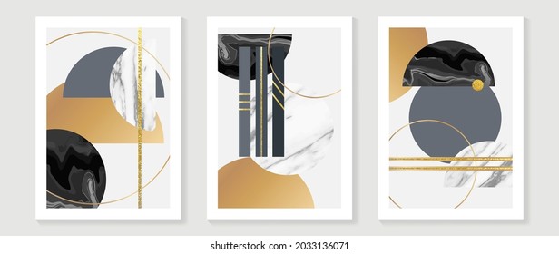 Abstract art background vector. Modern block color art luxury wallpaper. Geometric marbling gold style texture. Cubism s low-poly backgrounds. Good for home deco, wall art, poster, invite and cover.