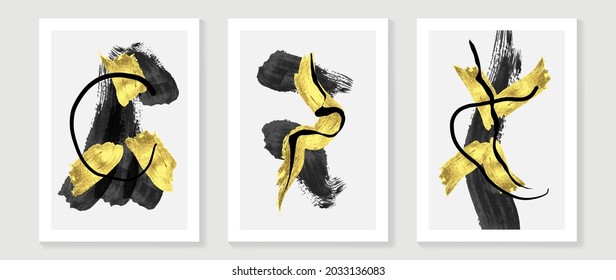Abstract art background vector. Modern block color art luxury wallpaper. Geometric marbling gold style texture. Cubism s low-poly backgrounds. Good for home deco, wall art, poster, invite and cover.