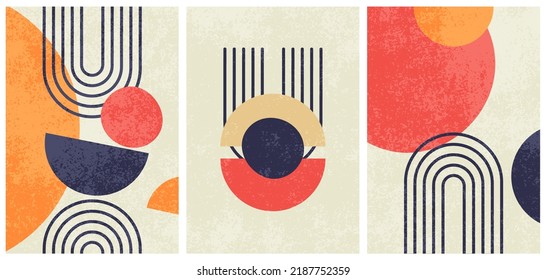 Abstract art background vector set. Modern block color art wallpaper. Ball balancing on a figure in the form of a bowl, apple of the eye,harmony of chaos. Editable vector illustration EPS 10