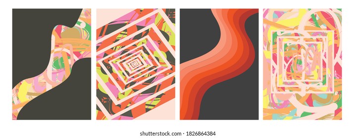 plantillas vectoriales de fondo de arte abstracto