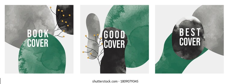 Abstract art background with watercolor stain elements vector. Painting brush texture decoration with art acrylic poster design.