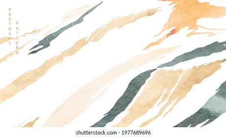 Abstract art background with watercolor texture vector. Natural landscape with brush stroke painting in vintage style.