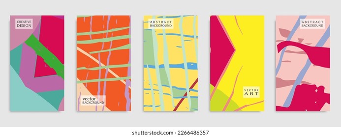 Resumen de antecedentes artísticos. Patrón de trazos de pincel de moda minimo con espacio de copia para el diseño de texto para la invitación, tarjeta de fiesta, portadas de resaltado social y página de historias. Ilustración del vector