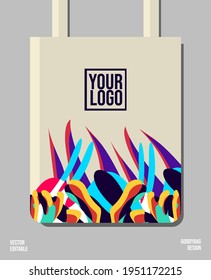 Abstract art in a bag, colorful vector files can be edited and customized for various needs, such as new product branding for bags, layout templates, to 3D printed designs.