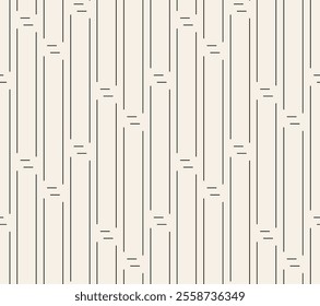 Abstract art black dot line rectangle geometric seamless pattern. Vertical thick vertical stripe.