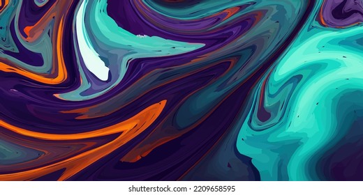 Abstract art blue paint background with liquid fluid grunge texture with random style