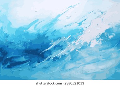 Abstract art blue paint background with liquid fluid grunge texture.