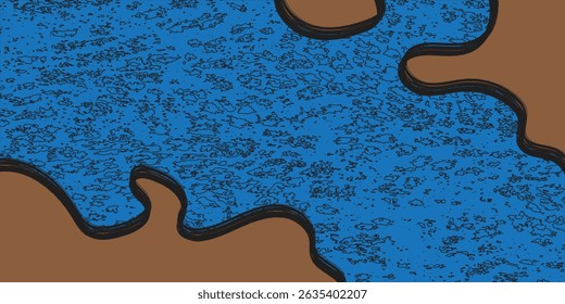 Fondo de pintura azul de arte Abstractas con textura líquida de grunge.