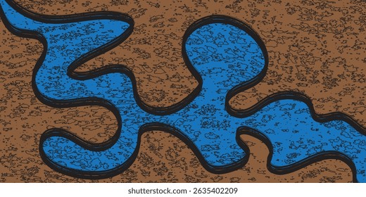 Abstract art blue paint background with liquid fluid grunge texture.