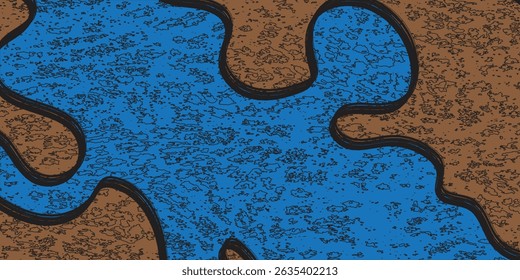 Abstract art blue paint background with liquid fluid grunge texture.