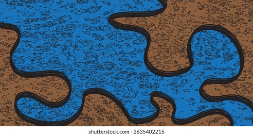 Abstract art blue paint background with liquid fluid grunge texture.