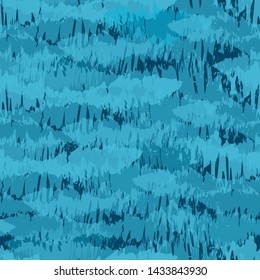 Abstract art blue painted background. Seamless vector pattern. Concept for nautical and marine theme.