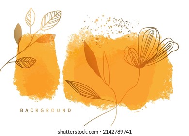 Resumen del vector de fondo botánico de arte. ilustración vectorial del recorrido de pintura de color de agua