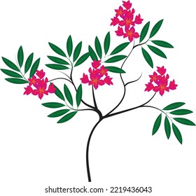 Abstract art botanical background vector. flower and leave Luxury wallpaper design with leaf, flower, and tree packaging and prints.