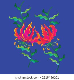 Abstract art botanical background vector. flower and leave Luxury wallpaper design with leaf, flower, and tree packaging and prints.