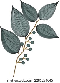 Abstract art botanical background vector. Luxury wallpaper design with leaf, flower, and tree packaging and prints.
